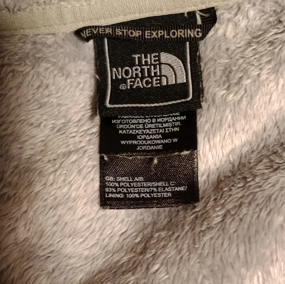 The North Face Cream and Gray Hooded Fleece Jacket - Picture 3 of 4
